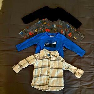 4 6-12 month long sleeve shirts, puma & old navy worn once